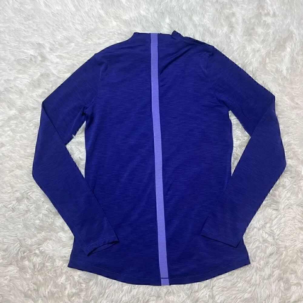 Under Armour Womans Medium Fitted Long Sleeve Coldgear Shirt Top Athletic Purple - Picture 10 of 10